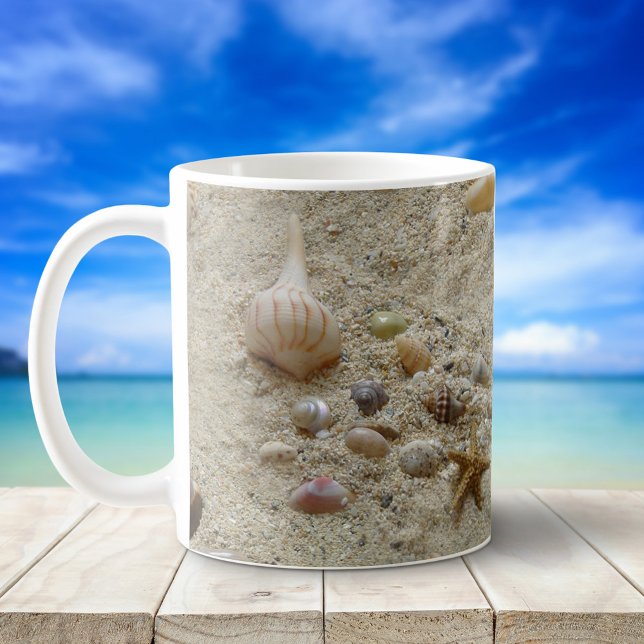 Taza De Café Aguas Marinas En Arena Playa (Subido por el creador)