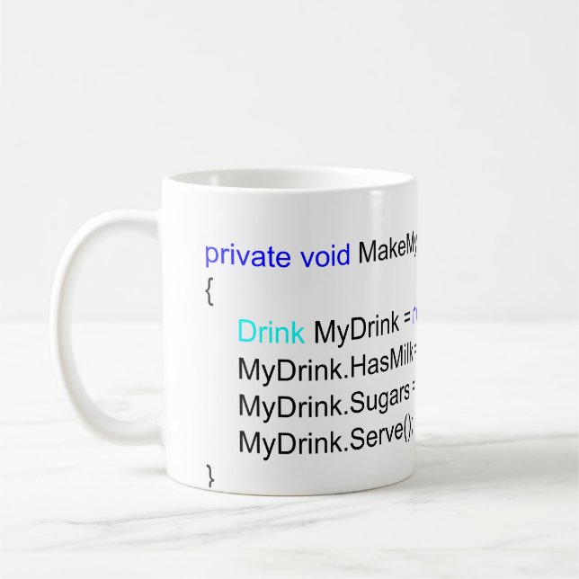 Taza de café aguda de los programadores de C# (Izquierda)