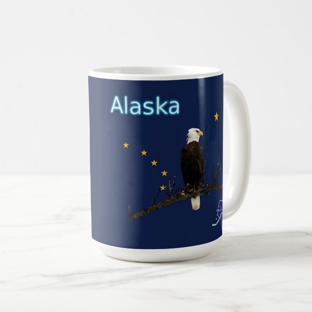 Taza De Café Águila Alaska Y Bandera (Anverso derecho)