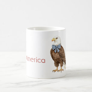 Taza De Café Águila Americana Estrellas Azules Arco