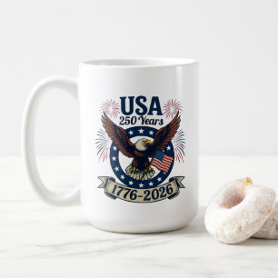 Taza De Café Águila Americana Patriótica 250 Años 1776-2026