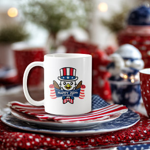 Taza De Café Águila Americana Patriótica Feliz 250 Aniversario