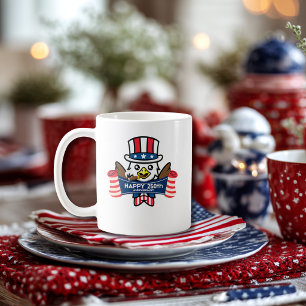 Taza De Café Águila Americana Patriótica Feliz 250 Aniversario