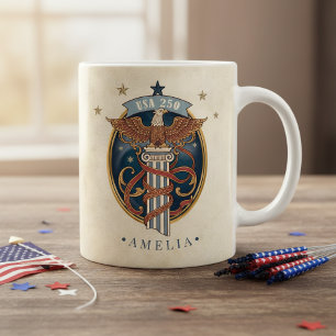 Taza De Café Águila Americana USA 250 Motivo Art Nouveau ID1304