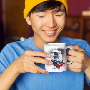 Taza De Café Águila Baldosa Patriótica 4 De Julio