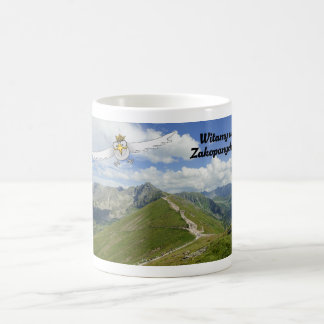 Taza De Café Águila blanca polaca dice Bienvenido a Zakopane.