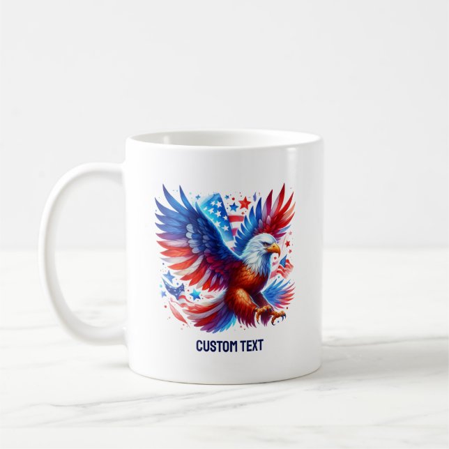 Taza De Café Águila blanca roja del águila estadounidense patri (Izquierda)