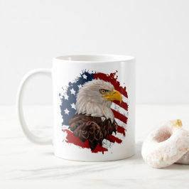 Taza De Café Águila calva con bandera de EE.UU.