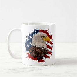 Taza De Café Águila calva con bandera de EE.UU.