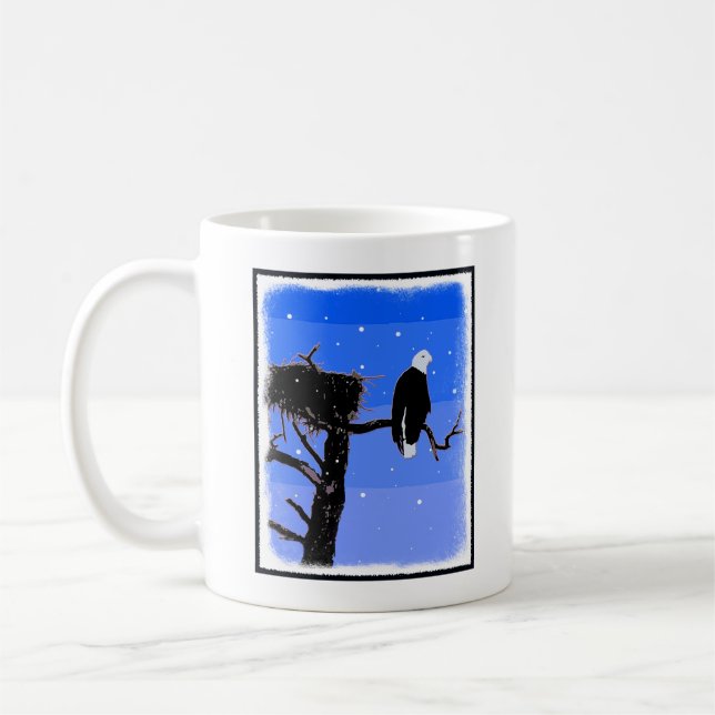 Taza De Café Águila calva en invierno - Arte de vida salvaje or (Izquierda)