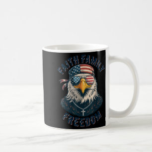 Taza De Café Águila Calva Fe Familia Dom Patriótico Cristiano B