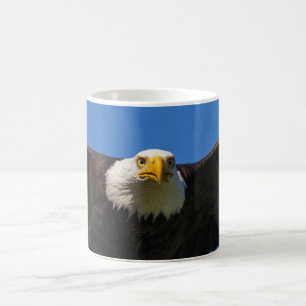 Taza De Café Águila calva pasa volando cerca