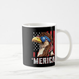 Taza De Café Águila Calva Patriótica Mullet Merica Bandera De U
