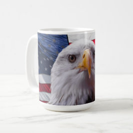 Taza De Café Águila calva y bandera de Estados Unidos