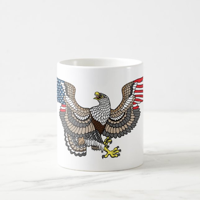 Taza De Café Águila Con Alas De La Bandera Estadounidense Café  (Centro)