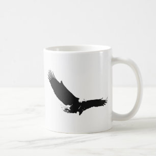 Taza De Café Águila de aterrizaje negra y blanca
