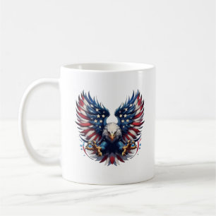 Taza De Café Águila de bandera estadounidense, Clipart de subli