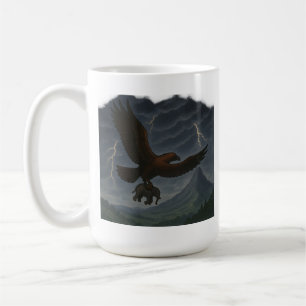 Taza De Café Águila dorada gigante con arte de fantasía elefant