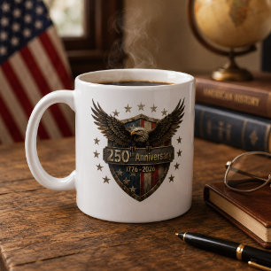 Taza De Café Águila Escudo del 250 Aniversario de EE. UU. Patri
