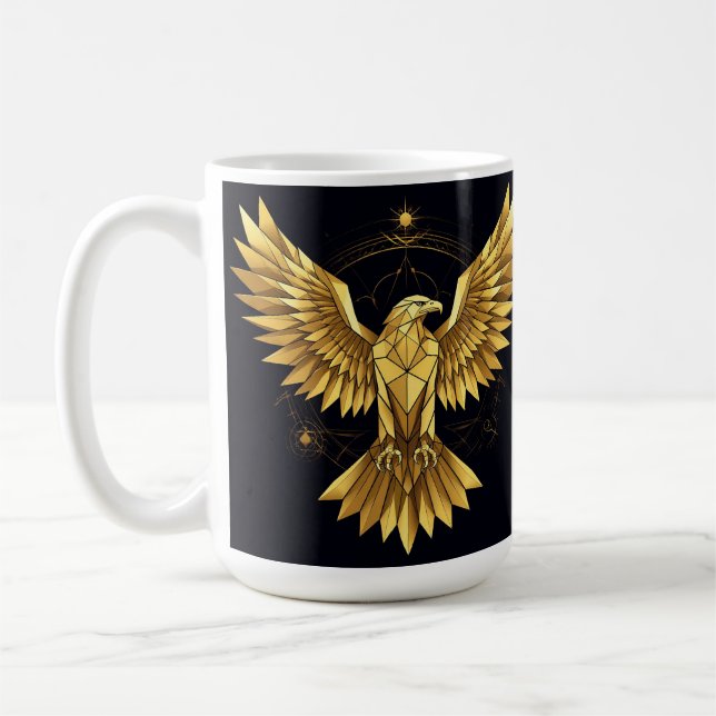 Taza De Café Águila Geométrica Dorada (Izquierda)