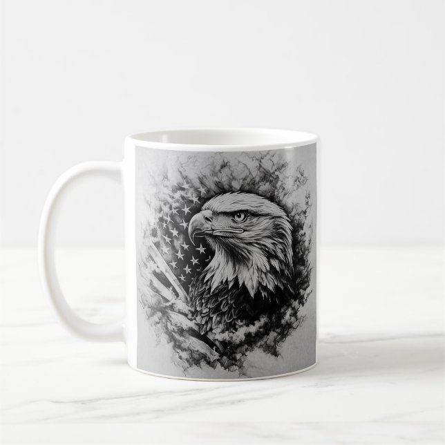 Taza De Café Águila negra y blanca de Estados Unidos (Izquierda)