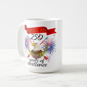 Taza De Café Águila Patriótica Audaz Americana Aniversario EE. 
