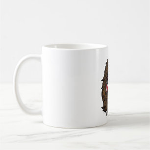 Taza De Café Aguila Patriótica Mullet Grabado Vintage Vector De