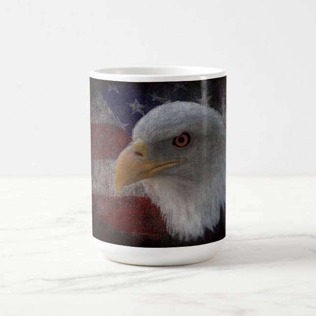 Taza De Café Águila Patriótica y Bandera (Centro)