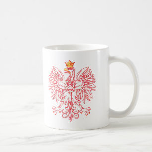 Taza De Café Águila Polaca Especulada En Rojo