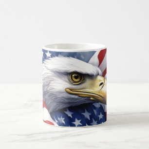 Taza De Café Águila por la libertad de la bandera de los Estado