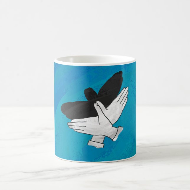 Taza De Café Águila Sombra Sobre El Azul (Centro)