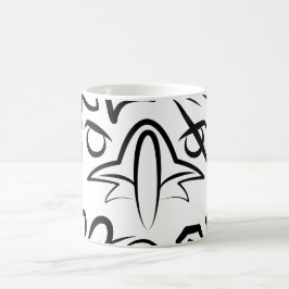 Taza De Café Águila Tribal Negra y Blanca