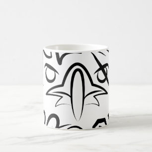 Taza De Café Águila Tribal Negra y Blanca