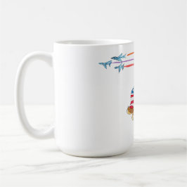 Taza De Café Águila y bandera americana
