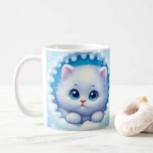 Agujero Gatito 3D En Una Pared Café Mug Wrap