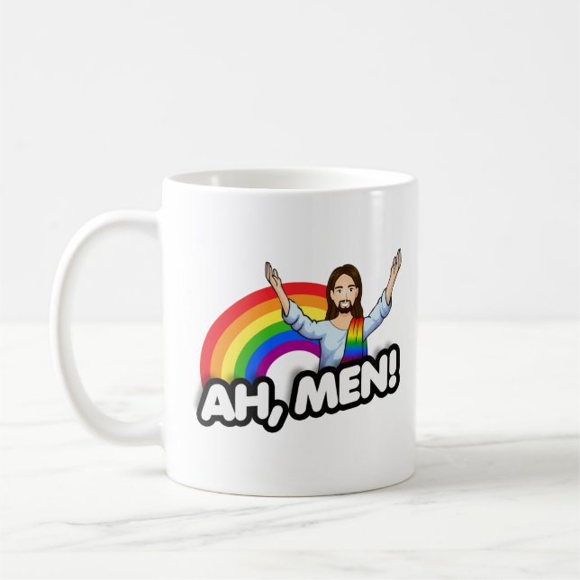 Taza De Café Ah hombres - Jesús Arcoíris (Izquierda)