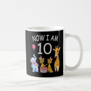 Taza De Café Ahora tengo 10 años Cumpleaños 10 en el Zoológico