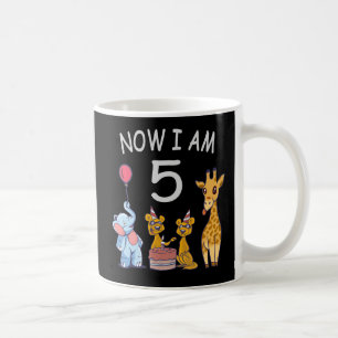 Taza De Café Ahora tengo 5 años Cumpleaños 5 en el zoológico
