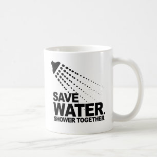 TAZA DE CAFÉ AHORRA AGUA. DÚCHATE JUNTO.