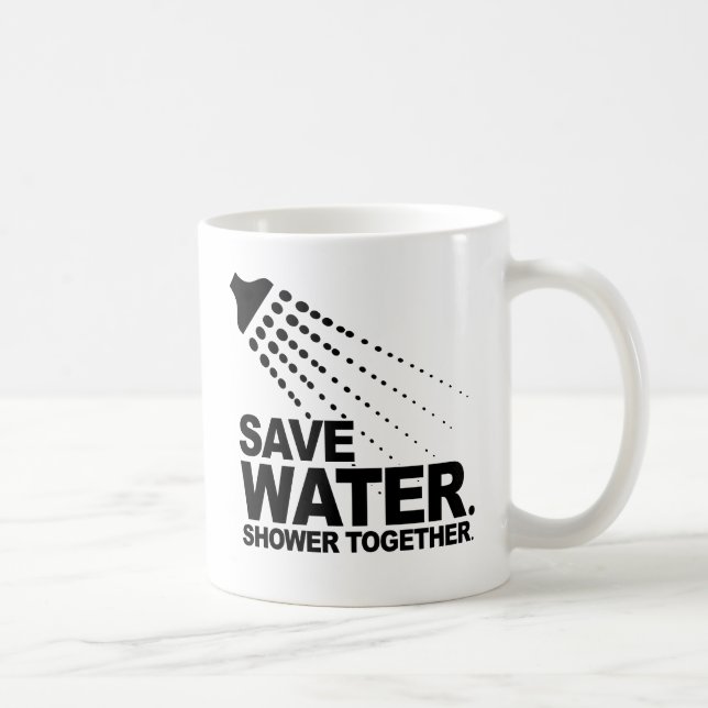 TAZA DE CAFÉ AHORRA AGUA. DÚCHATE JUNTO. (Derecha)