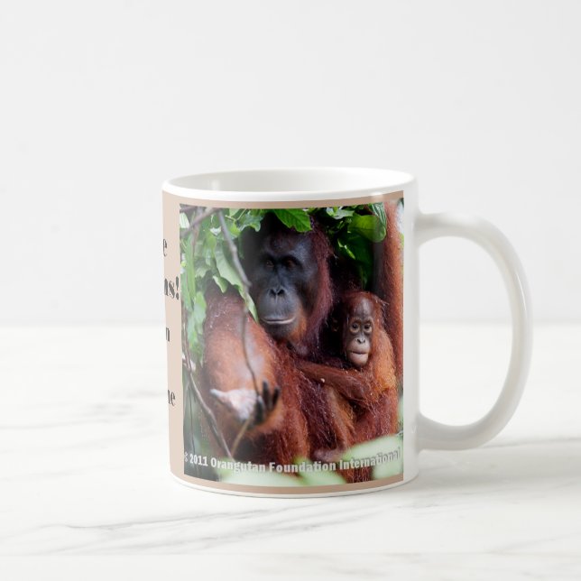 Taza De Café Ahorre el animal en peligro los orangutanes (Derecha)