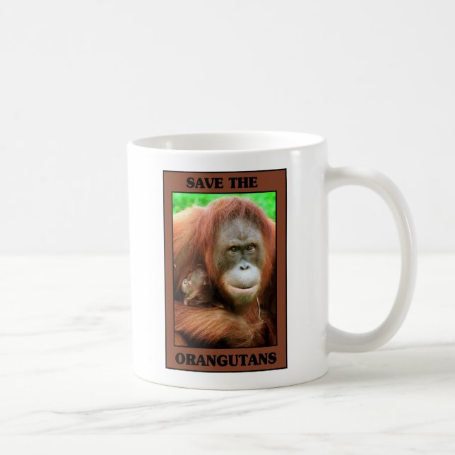 Taza De Café Ahorre los orangutanes (Derecha)