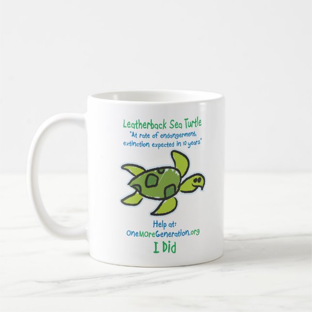 Taza De Café Ahorre nuestras tortugas de mar (Izquierda)