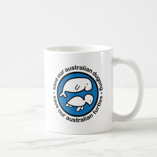Taza De Café Ahorre nuestro dugong y tortugas