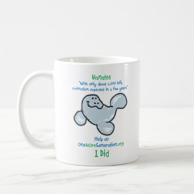 Taza De Café Ahorre nuestros Manatees (Izquierda)