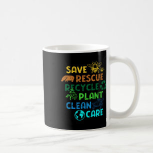 Taza De Café Ahorre Rescate Reciclar Planeta Cambio Climático F