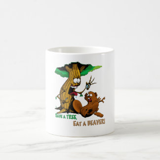 Taza De Café ahorre un árbol comen un castor