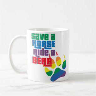 Taza De Café Ahorre un paseo del caballo un orgullo gay LGBT de