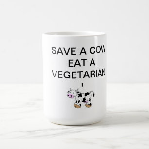 Taza De Café AHORRE UNA VACA COMEN un theholycowproject