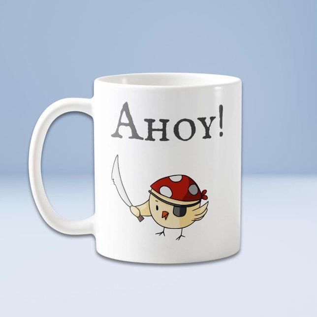 Taza De Café Ahoy Bird Pirate (Subido por el creador)